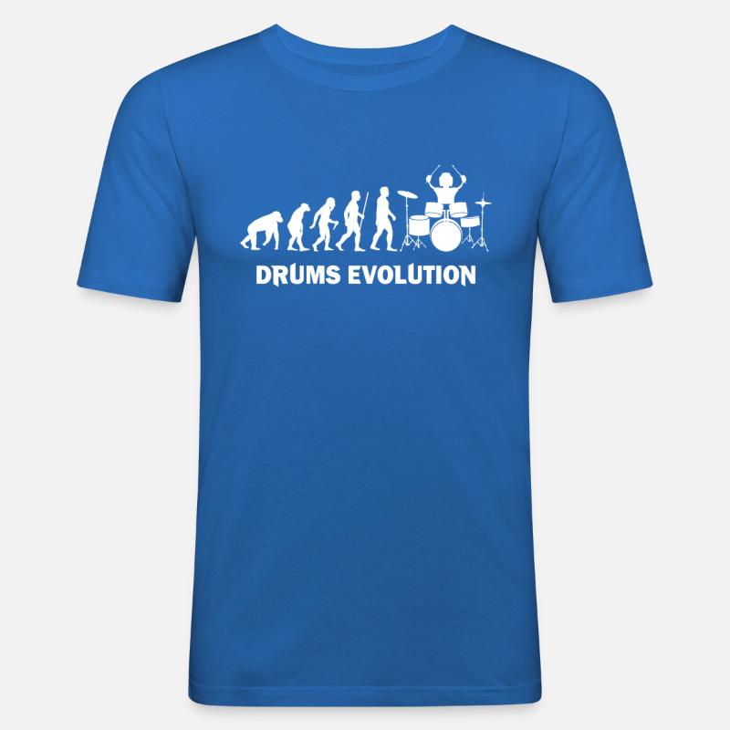 Evolution etnwicklung am Schlagzeuger - T-shirt près du corps Homme - bleu roi