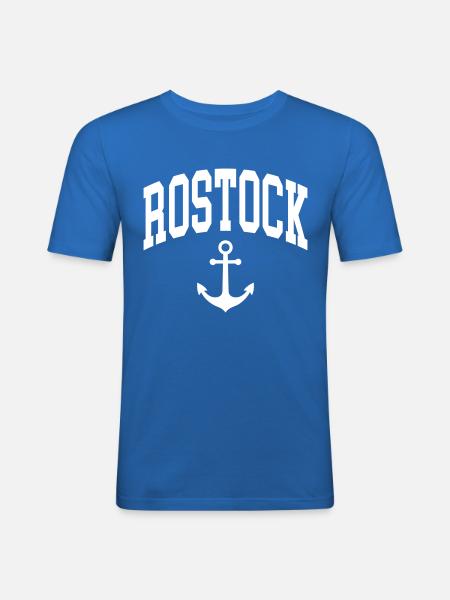 Rostock - Männer Slim Fit T-Shirt - Königsblau