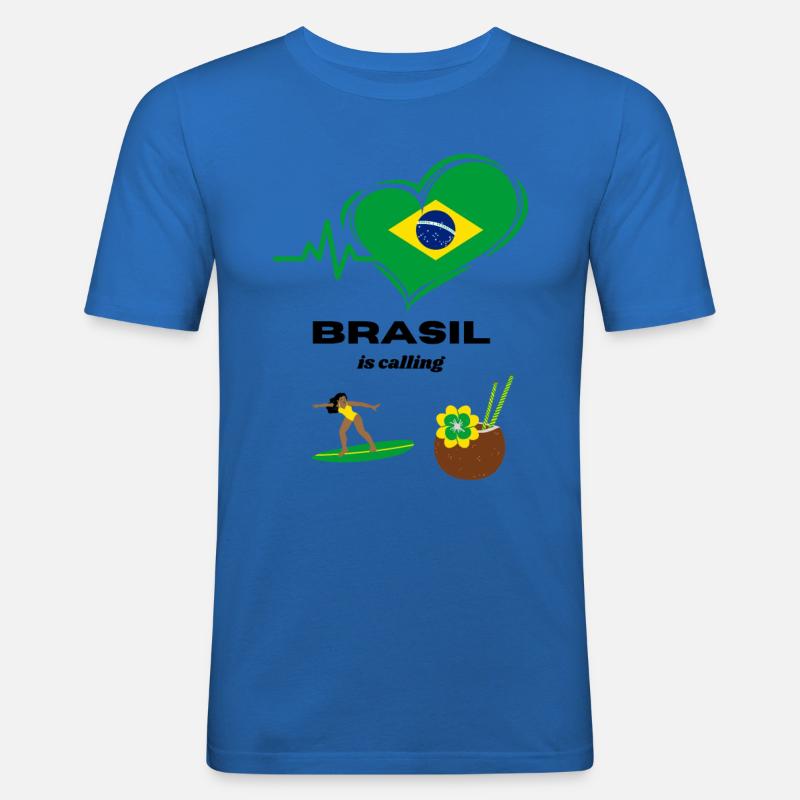 Brasil is calling! - Männer Slim Fit T-Shirt - Königsblau