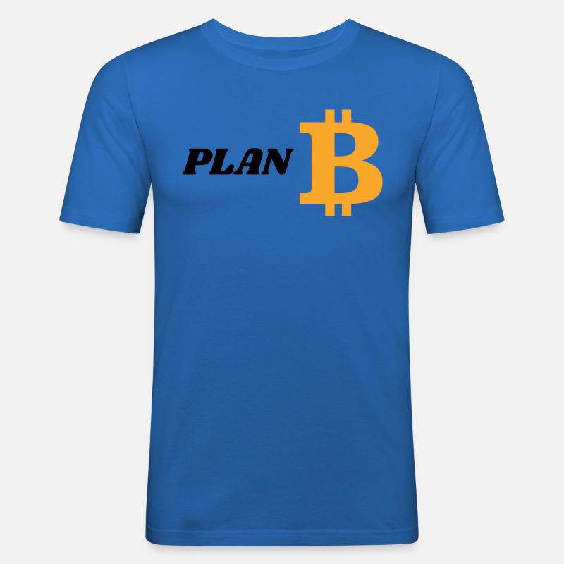 Plan B(itcoin) - Männer Slim Fit T-Shirt - Königsblau