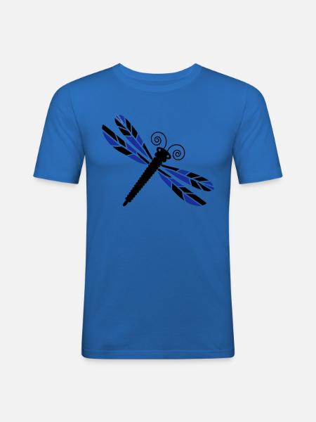 Libellen-Mosaik - Männer Slim Fit T-Shirt - Königsblau