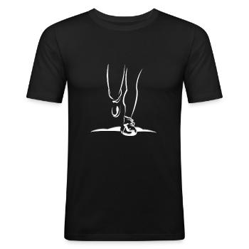 Jogging Jogger Sport - Men's Slim Fit T-Shirt - black - Front - Nik (191cm)