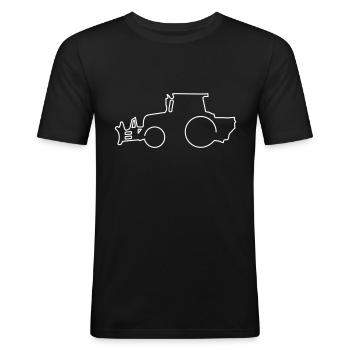 Winter service with tractor/tractor snow clearing - Men's Slim Fit T-Shirt - black - Front - Nik (191cm)