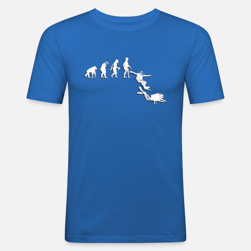 Evolution divers are diving - Men's Slim Fit T-Shirt - royal blue