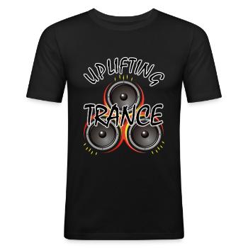 Uplifting Trance with Speaker - Music - Men's Slim Fit T-Shirt - black - Front - Nik (191cm)
