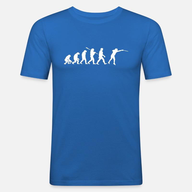 Fechten Evolution Fechter Fechterin | Geschenkidee - Männer Slim Fit T-Shirt - Königsblau