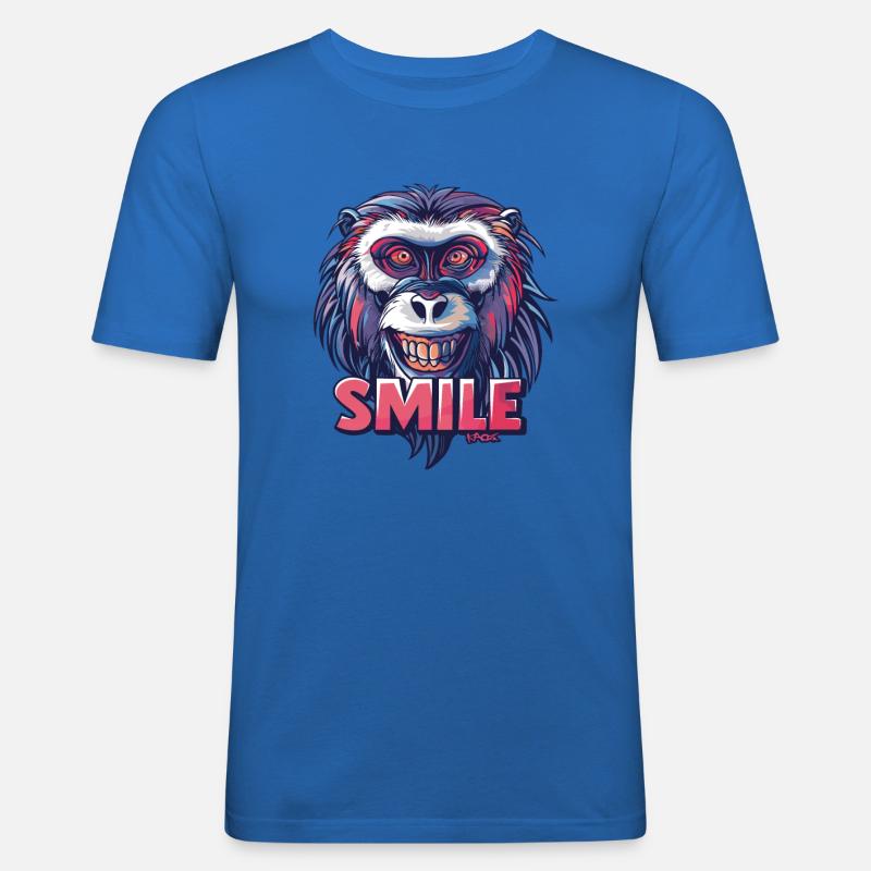 Lächle, Affe, lächle - Männer Slim Fit T-Shirt - Königsblau