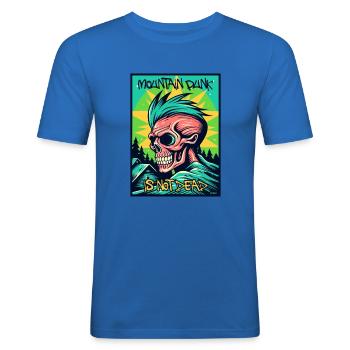 Berg Punk ist nicht tot: Totenkopf, Zombie-Punk - Männer Slim Fit T-Shirt - Königsblau - Vorne - Jaron (178cm)