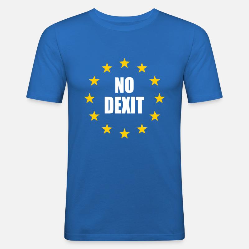 No dexit - Männer Slim Fit T-Shirt - Königsblau