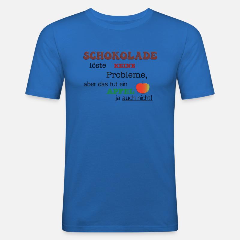 Schokolade Apfel - Männer Slim Fit T-Shirt - Königsblau