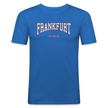 Frankfurt am Main - Männer Slim Fit T-Shirt - Königsblau - Vorne - Jaron (178cm)