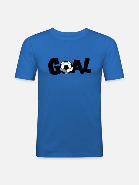 obiettivo pallone da calcio! CALCIO! - Maglietta aderente da uomo - blu royal