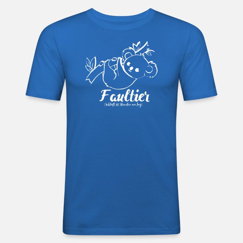 Faultier weiss - Männer Slim Fit T-Shirt - Königsblau