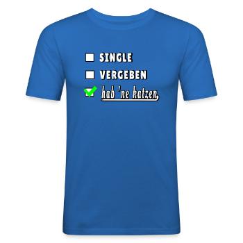 hab 'ne katzen geschenk fur katzenliebhaber - Männer Slim Fit T-Shirt - Königsblau - Vorne - Jaron (178cm)