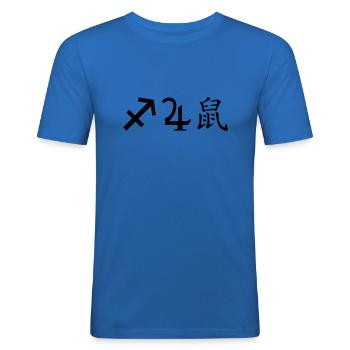 Boogschutter Jupiter Rat - Mannen slim fit T-shirt - koningsblauw - Voor - Jaron (178cm)
