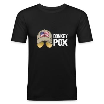 Donkey Pox - Männer Slim Fit T-Shirt - Schwarz - Vorne - Nik (191cm)