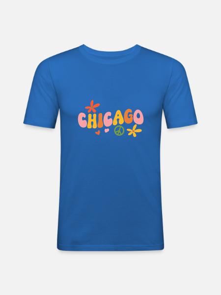 Chicago 70s Hippie - Men's Slim Fit T-Shirt - royal blue