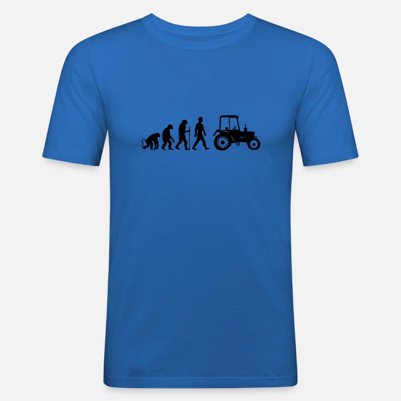 traktor evolution - Männer Slim Fit T-Shirt - Königsblau