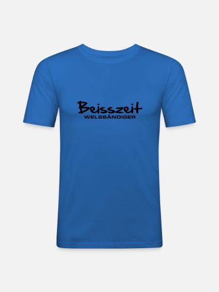 beisszeit_welsbaendiger - Männer Slim Fit T-Shirt - Königsblau