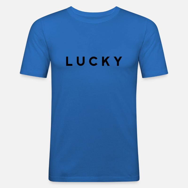 lucky - sei optimistisch - Männer Slim Fit T-Shirt - Königsblau