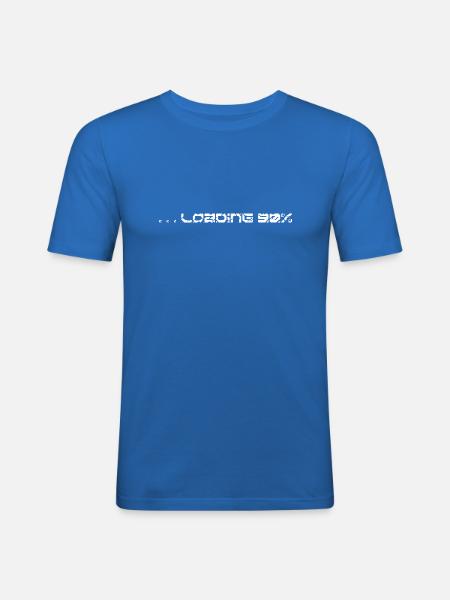 Please wait - Männer Slim Fit T-Shirt - Königsblau