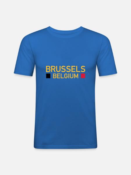 Brussels, Belgium (two squares) - Men's Slim Fit T-Shirt - royal blue