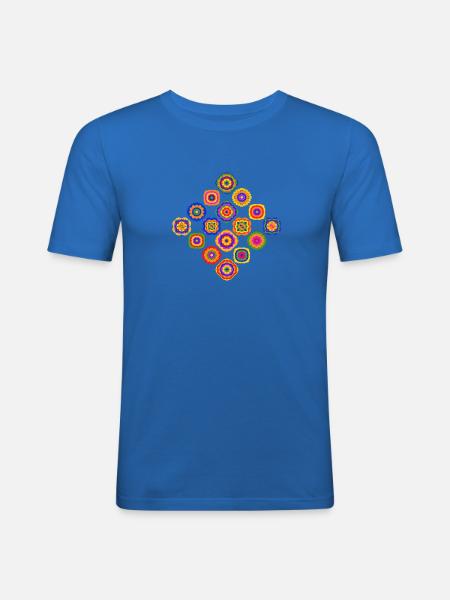 70er Jahre Raute - Männer Slim Fit T-Shirt - Königsblau