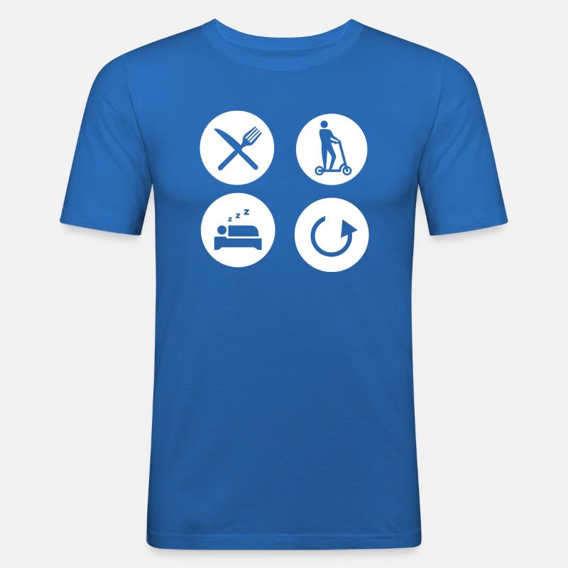 E-Scooter E-Roller Scooter - Männer Slim Fit T-Shirt - Königsblau