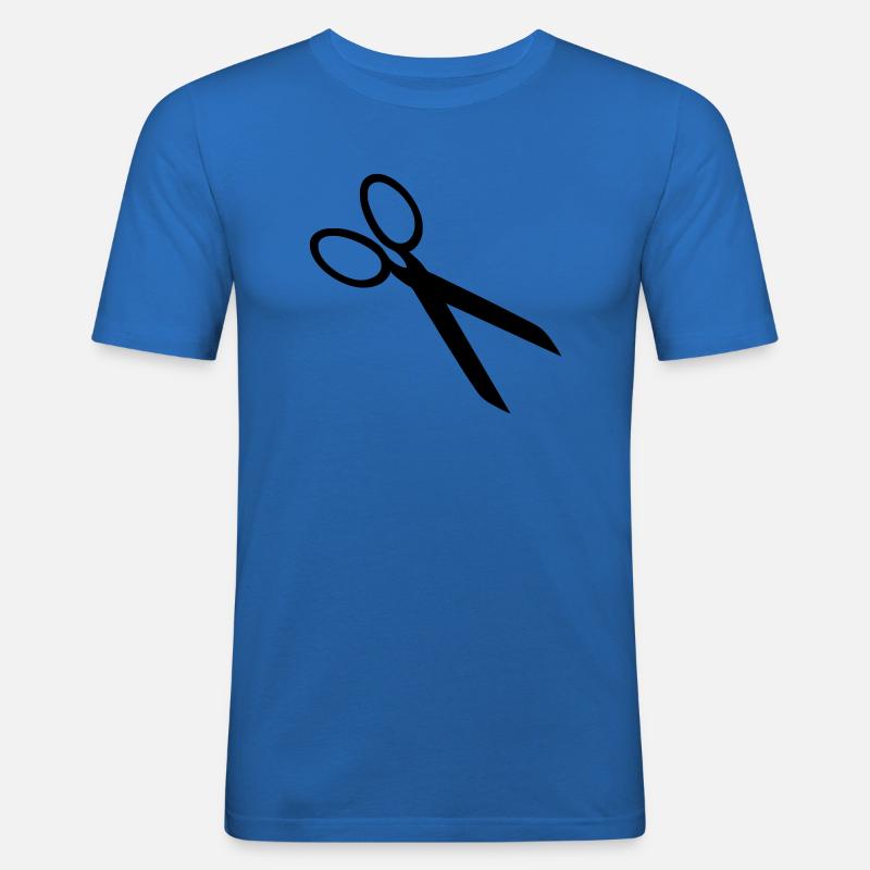 Schere - Männer Slim Fit T-Shirt - Königsblau