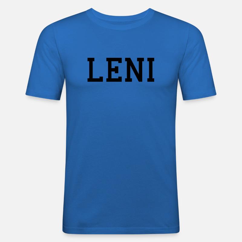 LENI - Obcisła koszulka męska - błękit królewski