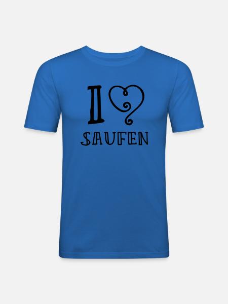 I Love SAUFEN2 - Männer Slim Fit T-Shirt - Königsblau