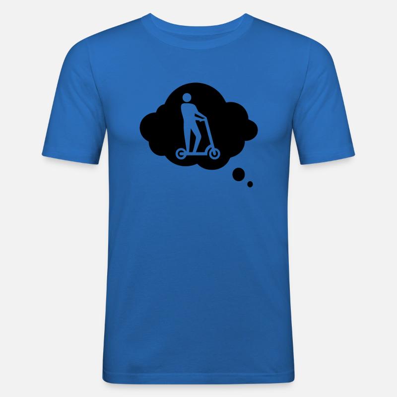 E-Scooter E-Roller Scooter - Männer Slim Fit T-Shirt - Königsblau