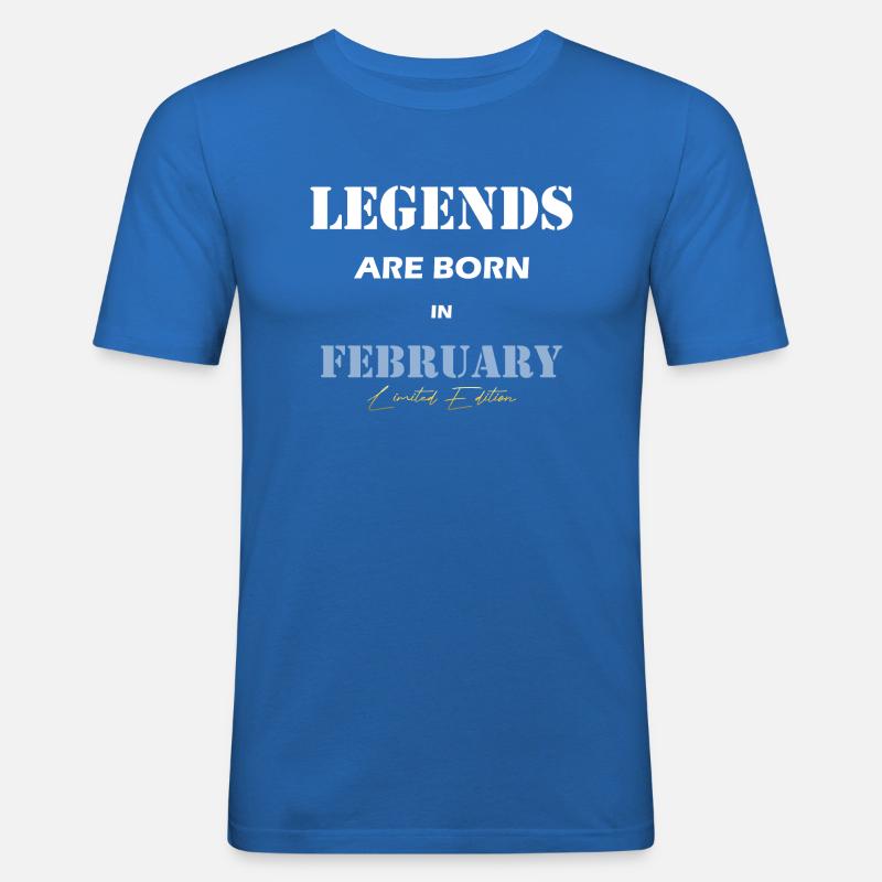 Februar Legends Geschenk white - Männer Slim Fit T-Shirt - Königsblau