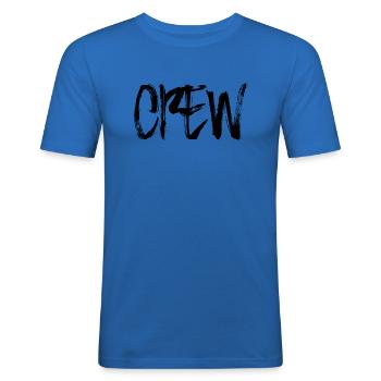 CREW - Men's Slim Fit T-Shirt - royal blue - Front - Jaron (178cm)