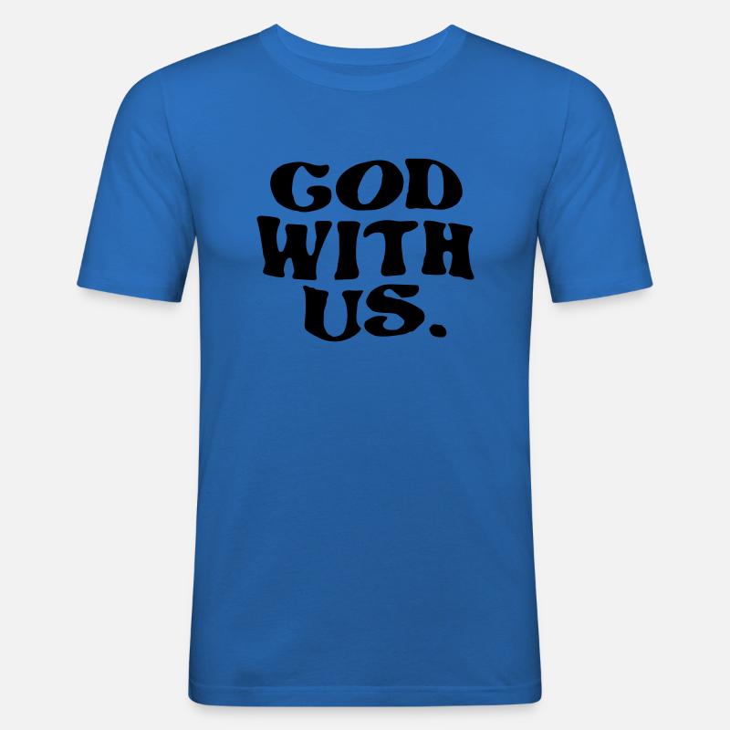 Gott sei mit uns - Männer Slim Fit T-Shirt - Königsblau
