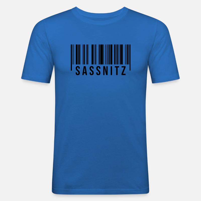 Sassnitz Strichcode - Männer Slim Fit T-Shirt - Königsblau