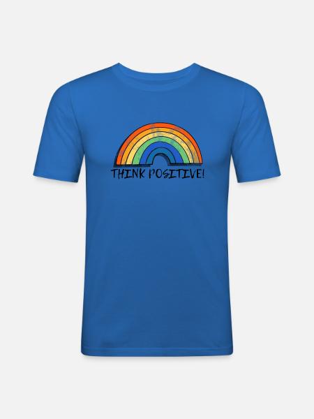 Think Poitive - Männer Slim Fit T-Shirt - Königsblau