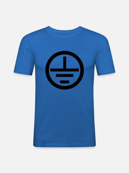 Électricien symbole de la mise à la terre électrique - T-shirt près du corps Homme - bleu roi