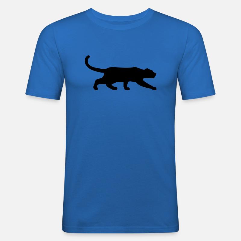 schwarzer Panther schleicht vektor - Männer Slim Fit T-Shirt - Königsblau