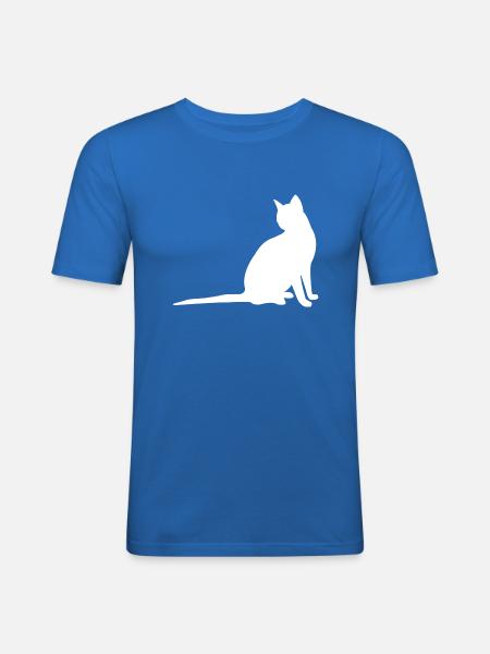 Katze - Männer Slim Fit T-Shirt - Königsblau