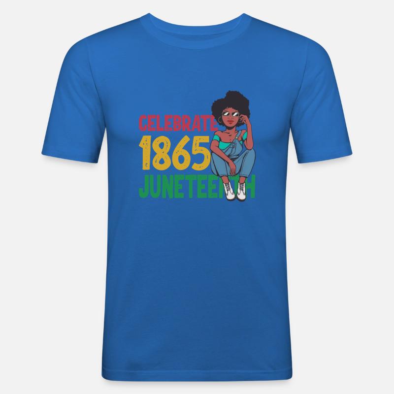 Juneteenth - Männer Slim Fit T-Shirt - Königsblau