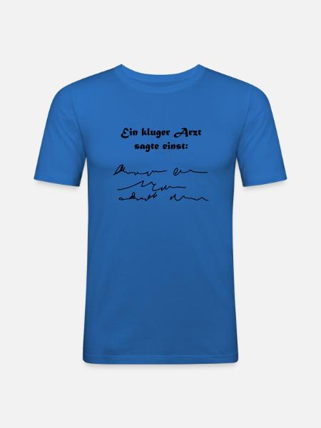 Kluger Arzt - Männer Slim Fit T-Shirt - Königsblau