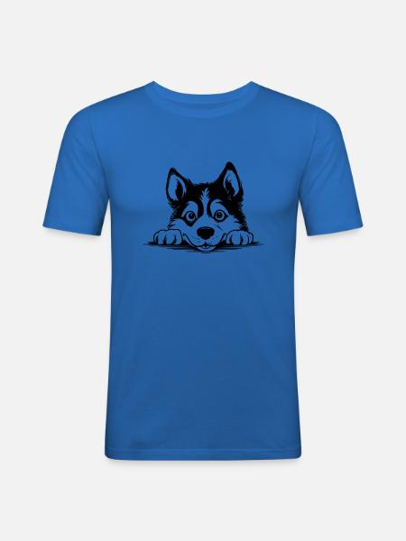 Siberian Husky - Men's Slim Fit T-Shirt - royal blue