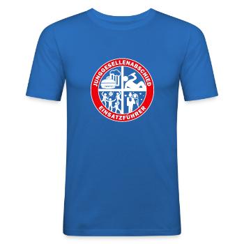 JGA Einsatztruppe Einsatzführer (Weiß auf Transp.) - Männer Slim Fit T-Shirt - Königsblau - Vorne - Jaron (178cm)