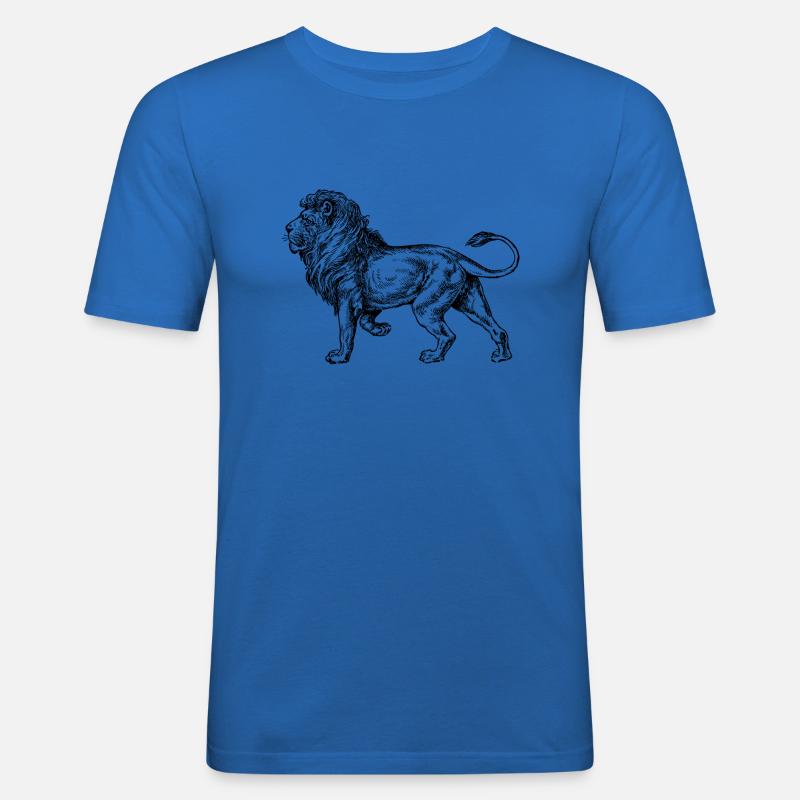 Big lion black and withe - Männer Slim Fit T-Shirt - Königsblau