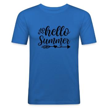 11 hello summer - Männer Slim Fit T-Shirt - Königsblau - Vorne - Jaron (178cm)
