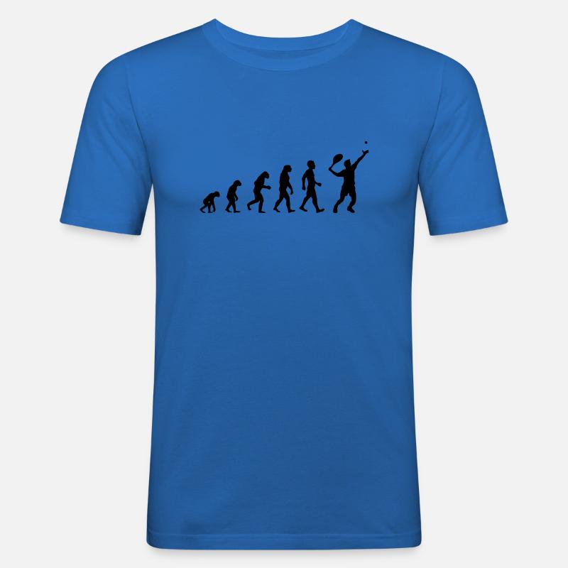 Tennis Evolution Mann - Männer Slim Fit T-Shirt - Königsblau