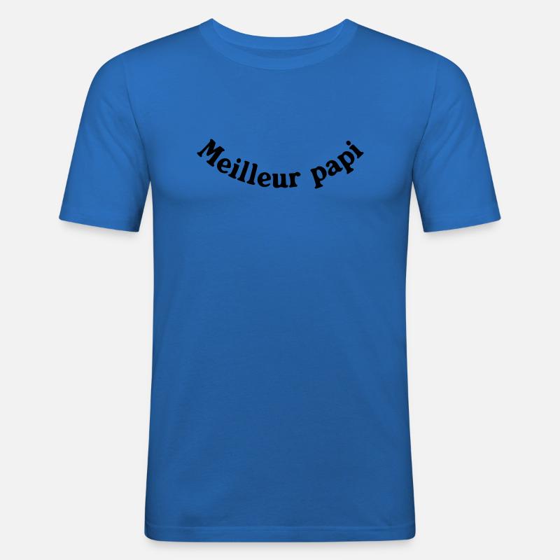 BESTE PAPI - Männer Slim Fit T-Shirt - Königsblau