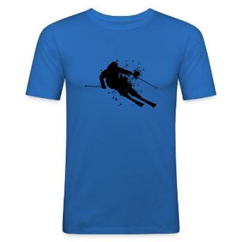 Skiing Skiing Men Ski Winter Sports - Men's Slim Fit T-Shirt - royal blue - Front - Jaron (178cm)