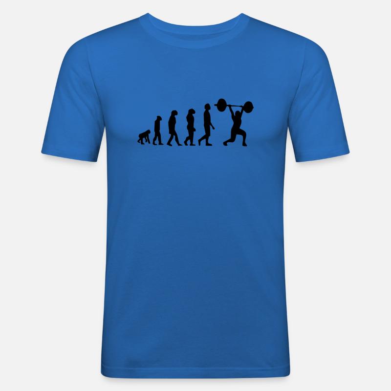 Evolution des Gewichthebens - Männer Slim Fit T-Shirt - Königsblau